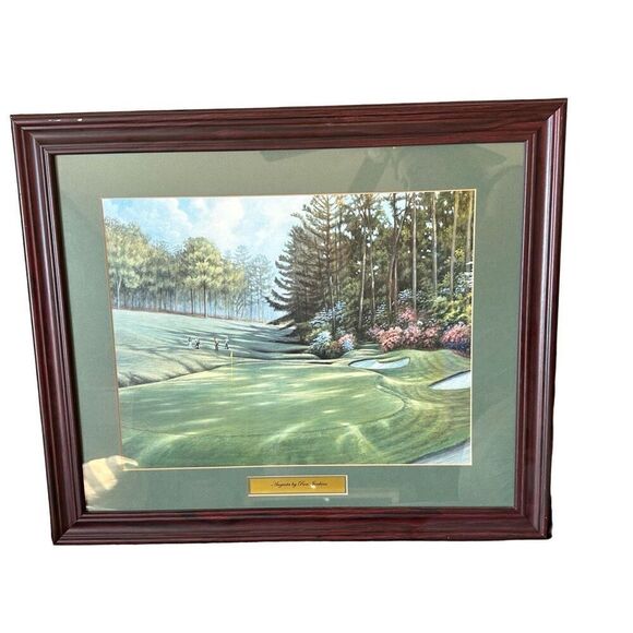 The Famous Back Hole at Augusta Georgia’s Country Club by Ron Jenkins framed gol